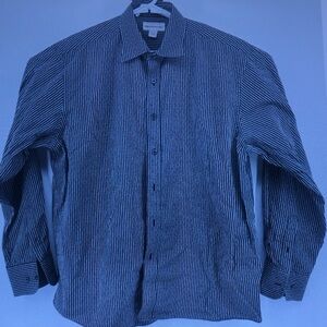 croft & barrow Men's Navy and White Pinstripe Dress Shirt